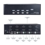 StarTech.com SV431DPDDUA2 4-Port Dual DisplayPort KVM Switch 4K 60Hz - TAA - Black