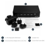 StarTech.com SV431DPU3A2 4-Port DisplayPort KVM Switch with USB 3.0 Hub, 4K 30Hz, TAA, Black