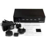 StarTech.com SV431HDU3A2 4-Port HDMI KVM Switch, USB 3.0 Hub, 1080p, Black