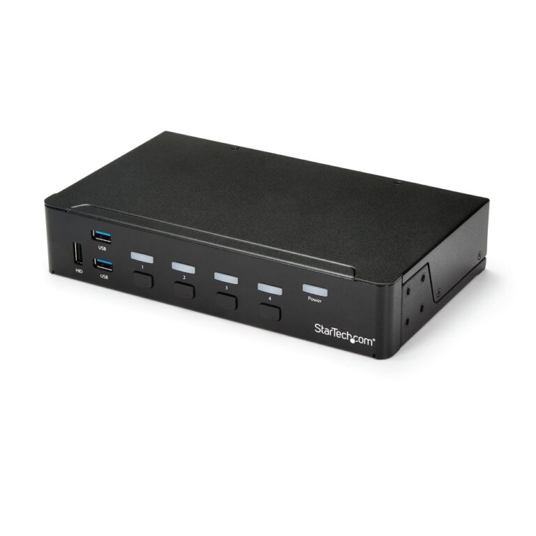 StarTech.com SV431HDU3A2 4-Port HDMI KVM Switch, USB 3.0 Hub, 1080p, Black