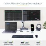 StarTech.com Thunderbolt 3 USB-C Docking Station Dual HDMI DisplayPort 4K 60Hz 96W PD Black/Grey