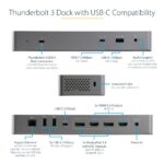 StarTech.com Thunderbolt 3 USB-C Docking Station Dual HDMI DisplayPort 4K 60Hz 96W PD Black/Grey
