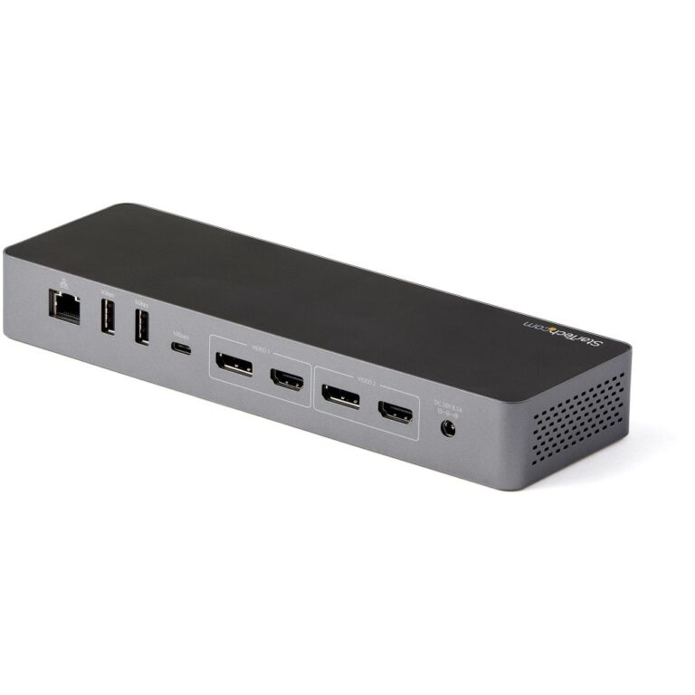 StarTech.com Thunderbolt 3 USB-C Docking Station Dual HDMI DisplayPort 4K 60Hz 96W PD Black/Grey