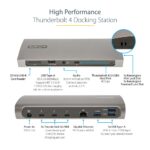 StarTech.com Thunderbolt 4 Dual 4K 60Hz Dock, 96W PD, 3x USB-A 10Gbps, Card Reader, Black/Grey