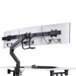 StarTech.com Triple Monitor Arm Crossbar for up to 3x 27" Screens, VESA 75/100, Black/Silver