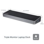 StarTech.com Triple-Monitor USB 3.0 Docking Station 4K HDMI 2x DisplayPort 5x USB-A Black/Silver