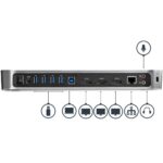 StarTech.com Triple-Monitor USB 3.0 Docking Station 4K HDMI 2x DisplayPort 5x USB-A Black/Silver