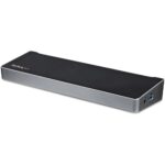 StarTech.com Triple-Monitor USB 3.0 Docking Station 4K HDMI 2x DisplayPort 5x USB-A Black/Silver