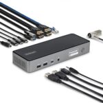 StarTech.com Triple-Monitor USB-C Docking Station, 140W Charging, 4K 60Hz HDMI/DisplayPort, Grey