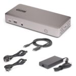 StarTech.com Triple-Monitor USB4 Docking Station, 4K 60Hz, 100W PD, 2.5GbE, Grey