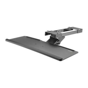 StarTech.com Under-Desk Keyboard Tray with Wrist Rest, Adjustable Tilt & Swivel, Black (782mm x 670mm)