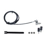 StarTech.com Universal Laptop Lock, 2m Carbon Steel Keyed Security Cable for Noble Wedge/Nano/K-Slot, Black/Silver
