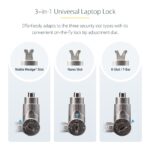 StarTech.com Universal Laptop Lock, 2m Carbon Steel Keyed Security Cable for Noble Wedge/Nano/K-Slot, Black/Silver
