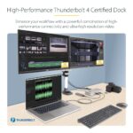 StarTech.com Universal USB4 & Thunderbolt 4 Docking Station, Quad Display, 98W Power Delivery, Grey