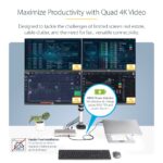 StarTech.com Universal USB4 & Thunderbolt 4 Docking Station, Quad Display, 98W Power Delivery, Grey
