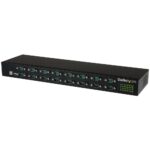 StarTech.com USB 2.0 to 16-Port RS232 Serial Adapter Hub, 480 Mbit/s, Rack-Mountable, Black