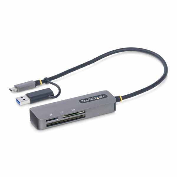 StarTech.com USB 3.0 Multi-Media Memory Card Reader, SD/microSD/CompactFlash, USB-C/USB-A, Grey