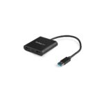 StarTech.com USB 3.0 to Dual HDMI Adapter, 4K 30Hz, USB-A Male, 0.25m Cable, Black