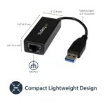 StarTech.com USB 3.0 to Gigabit Ethernet Adapter, 10/100/1000 Mbps, USB to RJ45 LAN Adapter