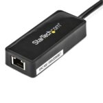 StarTech.com USB 3.0 to Gigabit Ethernet Adapter with USB Pass-Through, Black