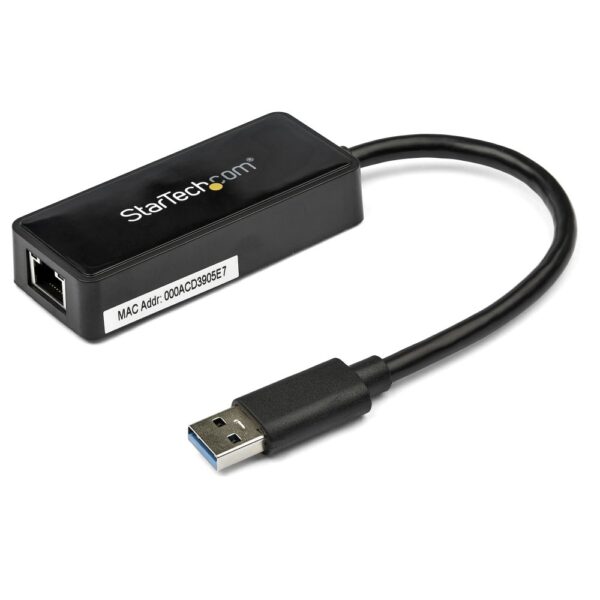 StarTech.com USB 3.0 to Gigabit Ethernet Adapter with USB Pass-Through, Black