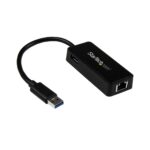 StarTech.com USB 3.0 to Gigabit Ethernet Adapter with USB Pass-Through, Black
