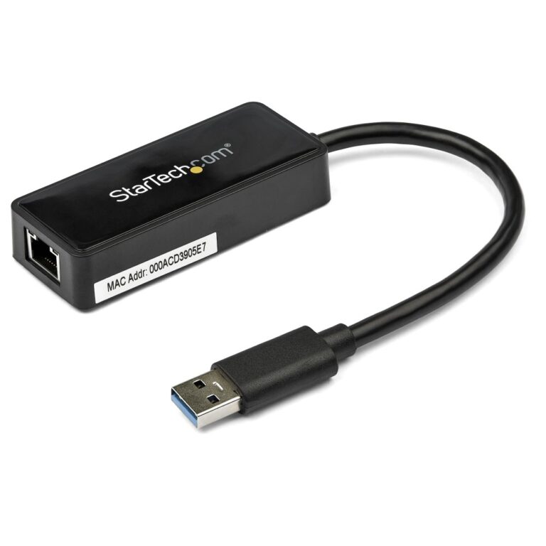 StarTech.com USB 3.0 to Gigabit Ethernet Adapter with USB Pass-Through, Black