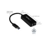 StarTech.com USB 3.0 to Gigabit Ethernet Adapter with USB Pass-Through, Black