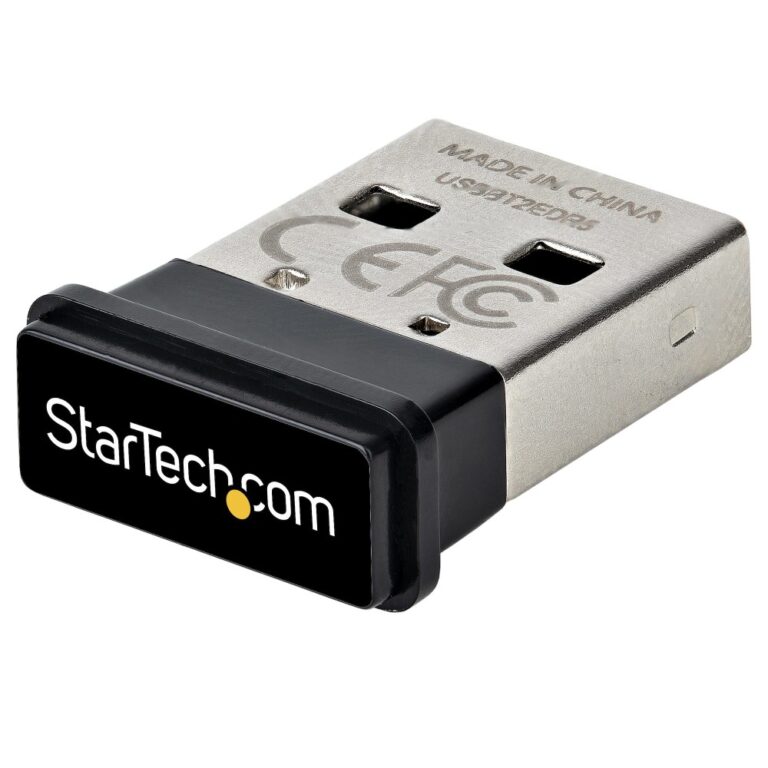 StarTech.com USB Bluetooth 5.0 Adapter for PC/Laptop/Keyboard/Mouse/Headset, 10m Range, Black/Silver
