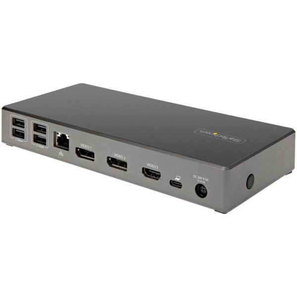 StarTech.com USB-C Dock Triple 4K Monitor Docking Station 100W PD Black/Grey
