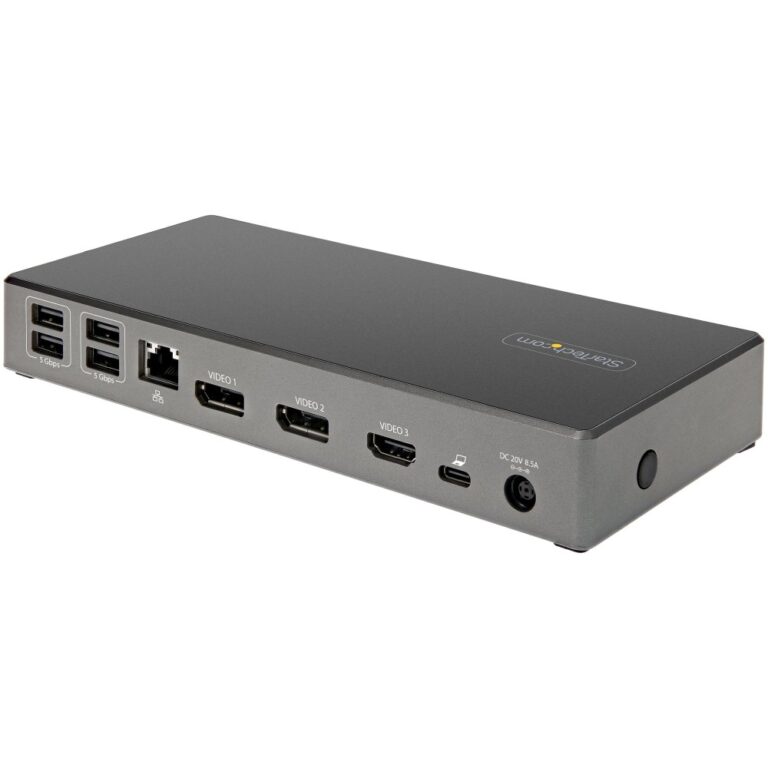 StarTech.com USB-C Dock Triple 4K Monitor Docking Station 100W PD Black/Grey