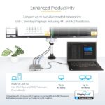 StarTech.com USB-C Dual 4K 60Hz HDMI Docking Station, 10Gbps USB Hub, 100W PD, GbE, SD, Grey