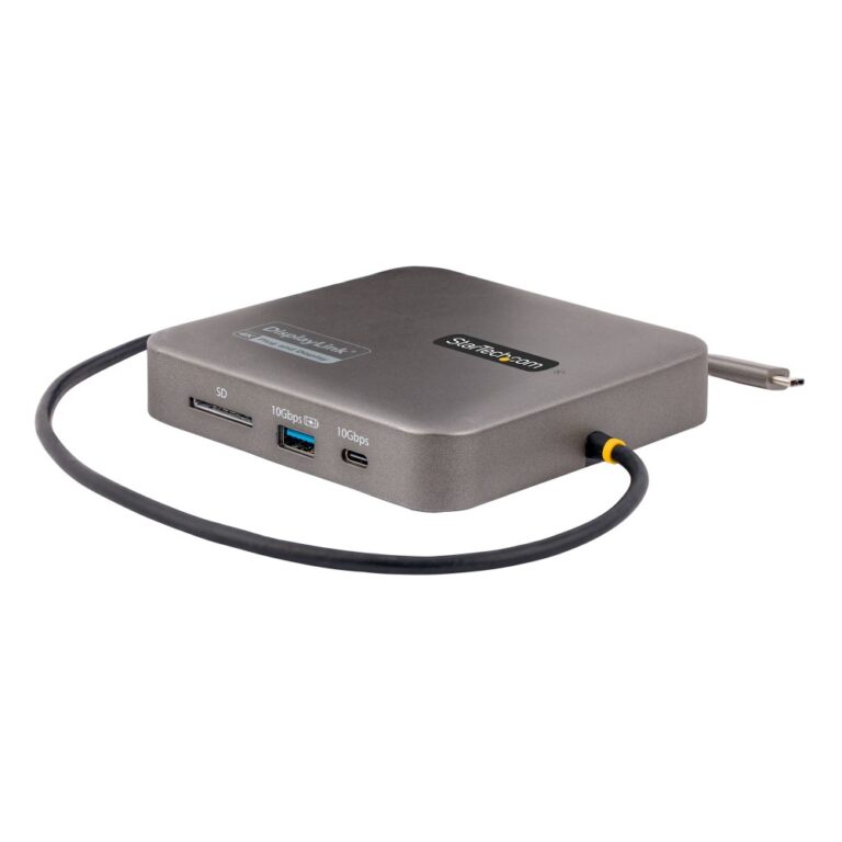 StarTech.com USB-C Dual 4K 60Hz HDMI Docking Station, 10Gbps USB Hub, 100W PD, GbE, SD, Grey