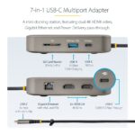 StarTech.com USB-C Dual 4K 60Hz HDMI Docking Station, 10Gbps USB Hub, 100W PD, GbE, SD, Grey