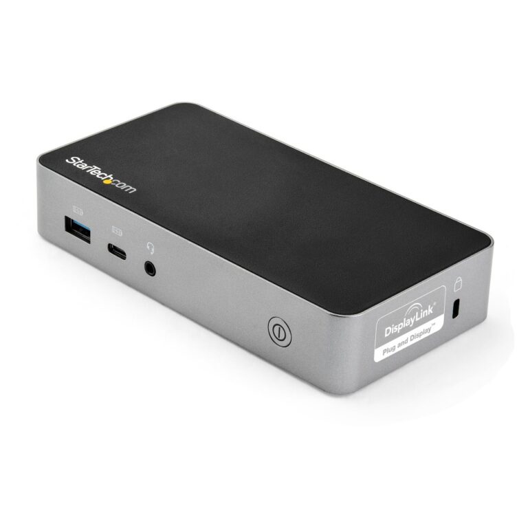 StarTech.com USB-C Dual Monitor Laptop Docking Station - 65W Power Delivery - Black, Silver