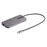StarTech.com USB-C Multiport Adapter, 4K 60Hz HDMI, 3x USB 3.2 Gen 1, GbE, 100W PD - Grey