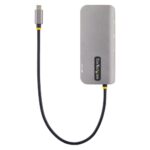 StarTech.com USB-C Multiport Adapter, 4K 60Hz HDMI, 3x USB 3.2 Gen 1, GbE, 100W PD - Grey