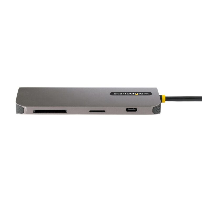 StarTech.com USB-C Multiport Adapter, 4K 60Hz HDMI, 3x USB-A 5Gbps, 100W PD, GbE, SD/MicroSD, Grey