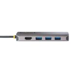 StarTech.com USB-C Multiport Adapter, 4K 60Hz HDMI, 3x USB-A 5Gbps, 100W PD, GbE, SD/MicroSD, Grey