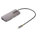 StarTech.com USB-C Multiport Adapter, 4K 60Hz HDMI, 3x USB-A 5Gbps, 100W PD, GbE, SD/MicroSD, Grey