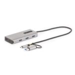 StarTech.com USB-C Multiport Adapter, Dual HDMI 4K, 3x USB 3.2 Gen 1, Silver, 0.4m Cable
