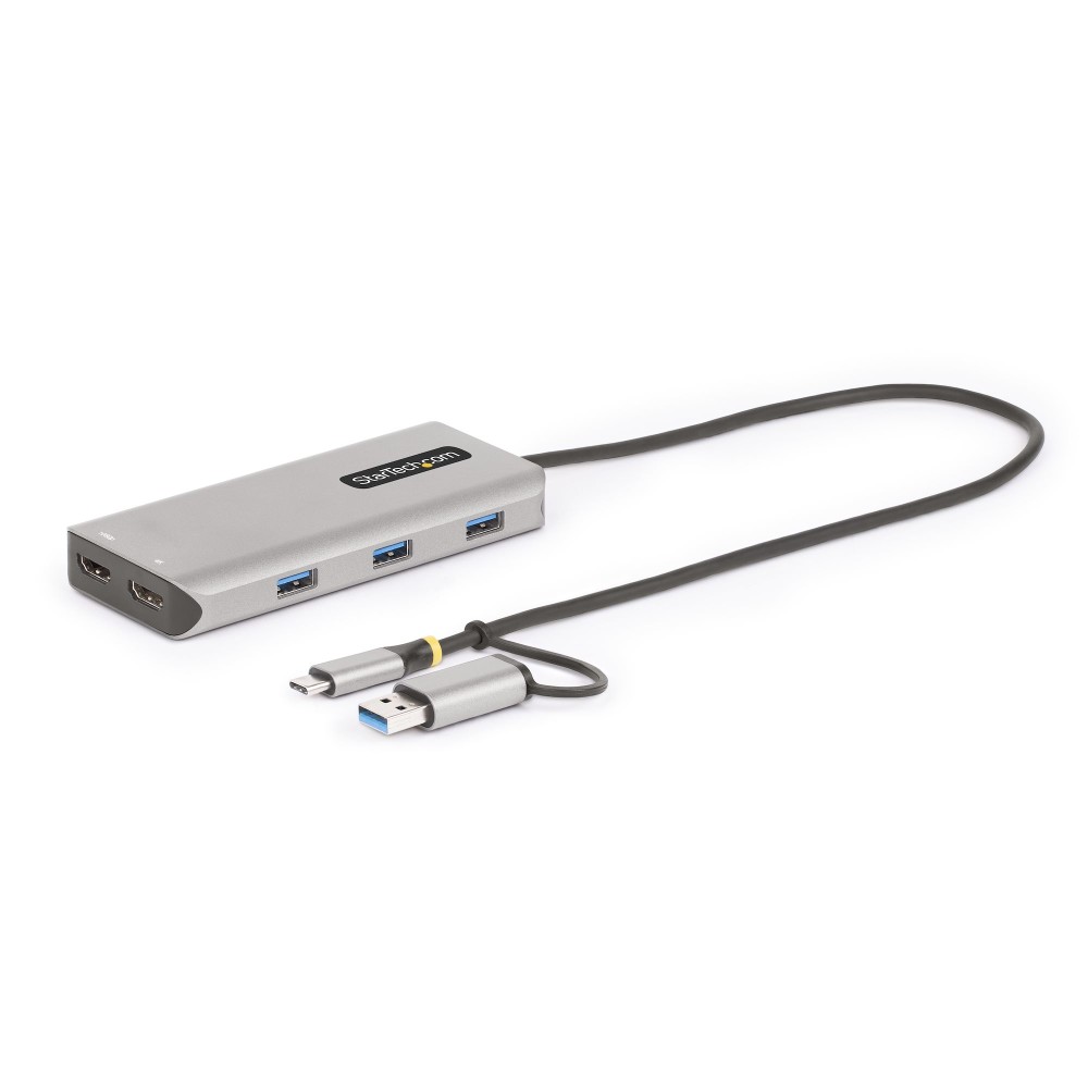 StarTech.com USB-C Multiport Adapter, Dual HDMI 4K, 3x USB 3.2 Gen 1, Silver, 0.4m Cable StarTech.com USB-C Multiport Adapter, Dual HDMI 4K, 3x USB 3.2 Gen 1, Silver, 0.4m Cable