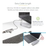 StarTech.com USB-C Multiport Adapter, Dual HDMI 4K, 3x USB 3.2 Gen 1, Silver, 0.4m Cable