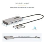 StarTech.com USB-C Multiport Adapter, Dual HDMI 4K, 3x USB 3.2 Gen 1, Silver, 0.4m Cable