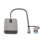 StarTech.com USB-C Multiport Adapter, Dual HDMI 4K, 3x USB 3.2 Gen 1, Silver, 0.4m Cable