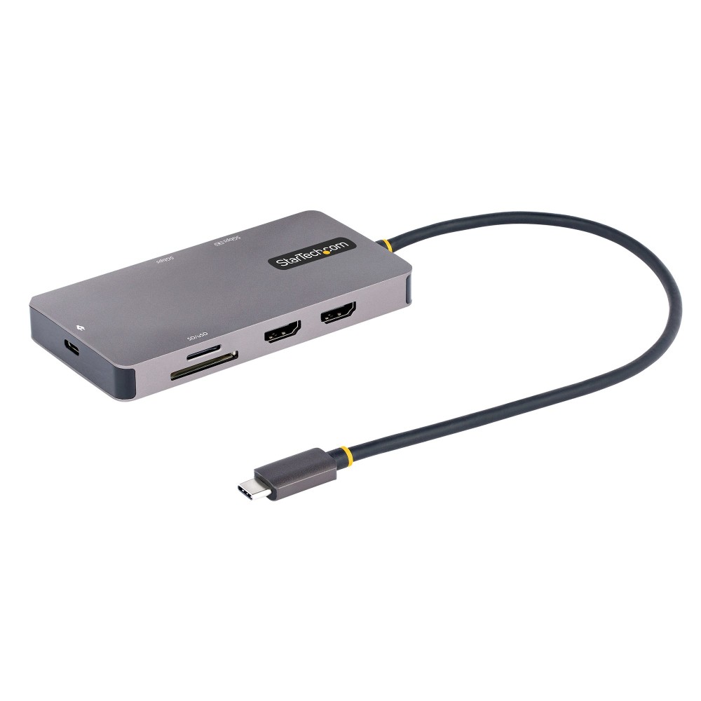 StarTech.com USB-C Multiport Adapter Dual HDMI 4K 60Hz, 2x USB-A, 100W PD, GbE, SD/MicroSD, Grey StarTech.com USB-C Multiport Adapter Dual HDMI 4K 60Hz, 2x USB-A, 100W PD, GbE, SD/MicroSD, Grey
