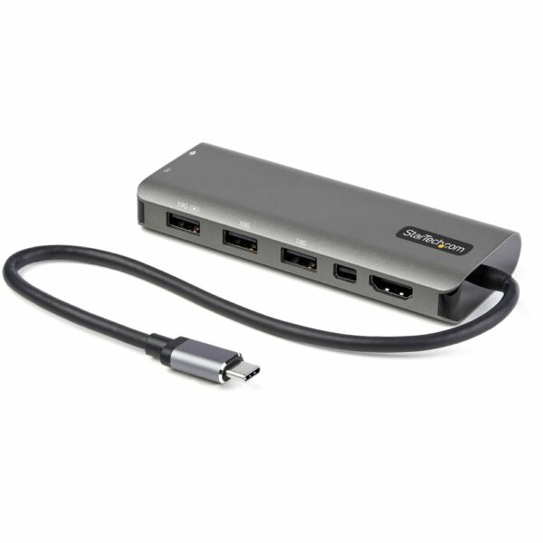 StarTech.com USB-C Multiport Adapter, HDMI/Mini DisplayPort 4K 60Hz, 100W PD, 4-Port 10Gbps USB Hub