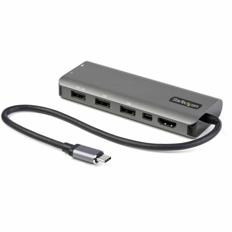 StarTech.com USB-C Multiport Adapter, HDMI/Mini DisplayPort 4K 60Hz, 100W PD, 4-Port 10Gbps USB Hub