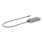 StarTech.com USB-C Multiport Adapter, Triple 4K 60Hz HDMI/DisplayPort, 3-Port 10Gbps USB Hub, 100W PD, GbE, Grey