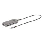 StarTech.com USB-C Multiport Adapter, Triple 4K 60Hz HDMI/DisplayPort, 3-Port 10Gbps USB Hub, 100W PD, GbE, Grey